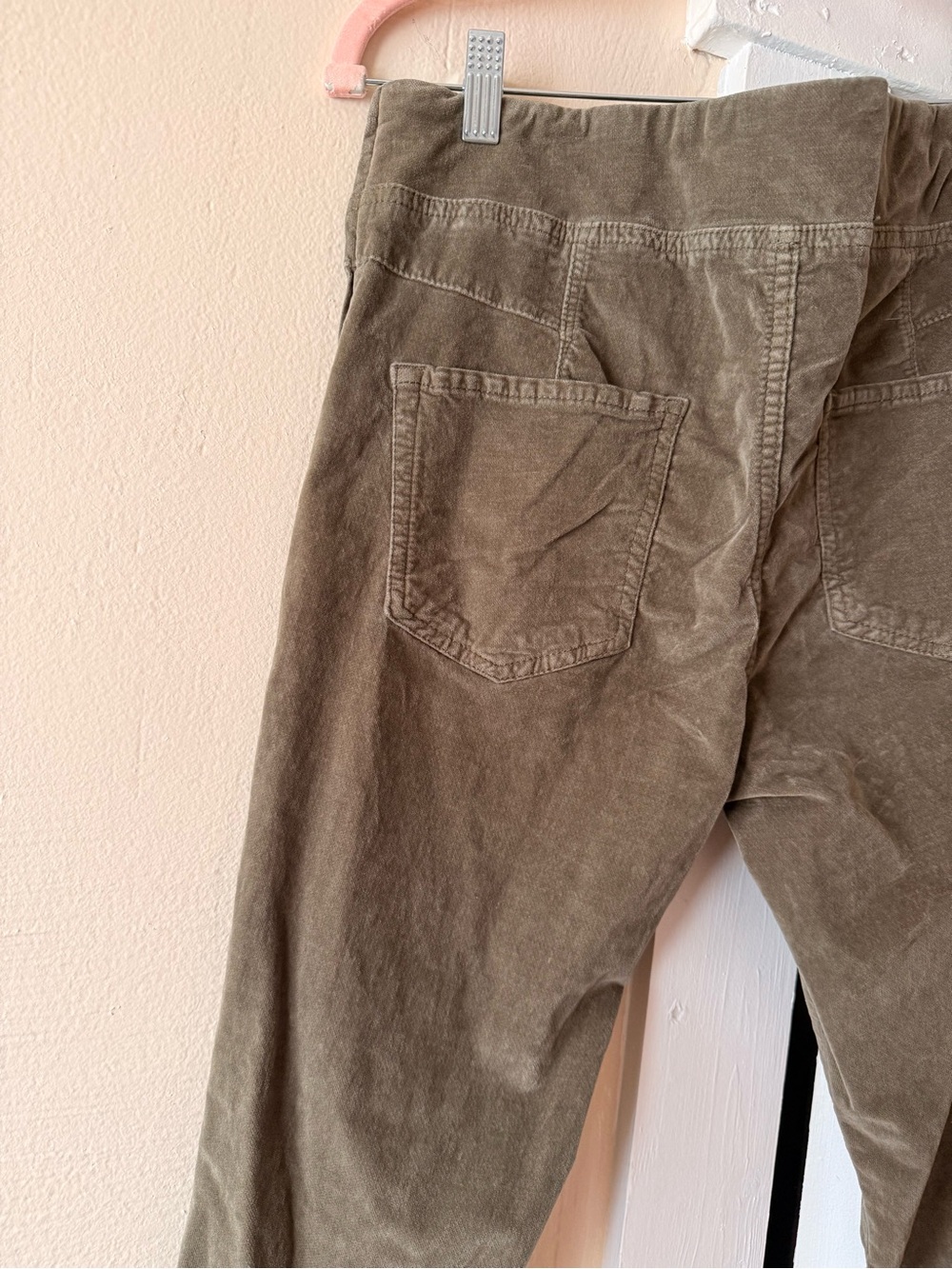 Free People Olive Corduroy Cropped Pants